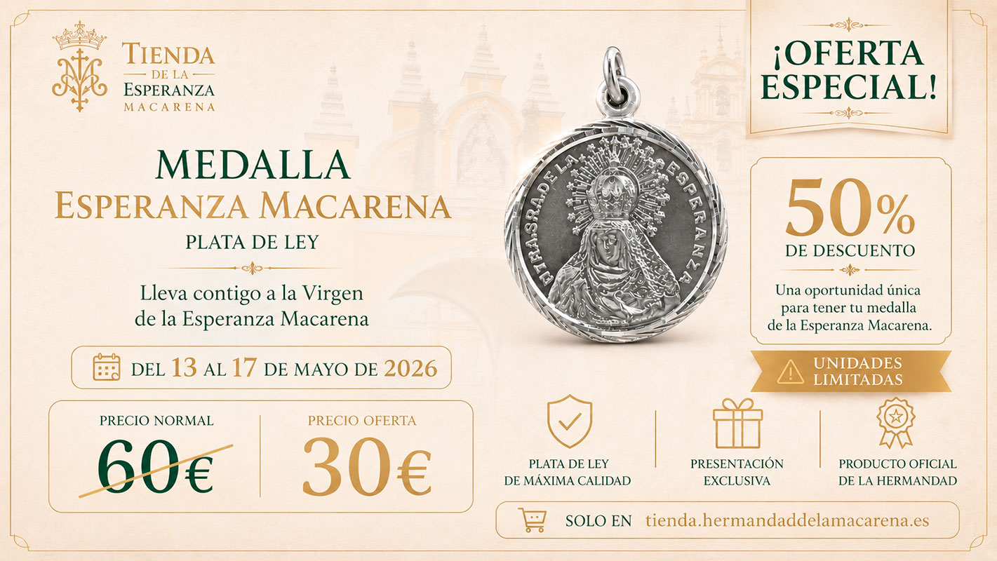 medalla de plta de la esperanza macarena en oferta