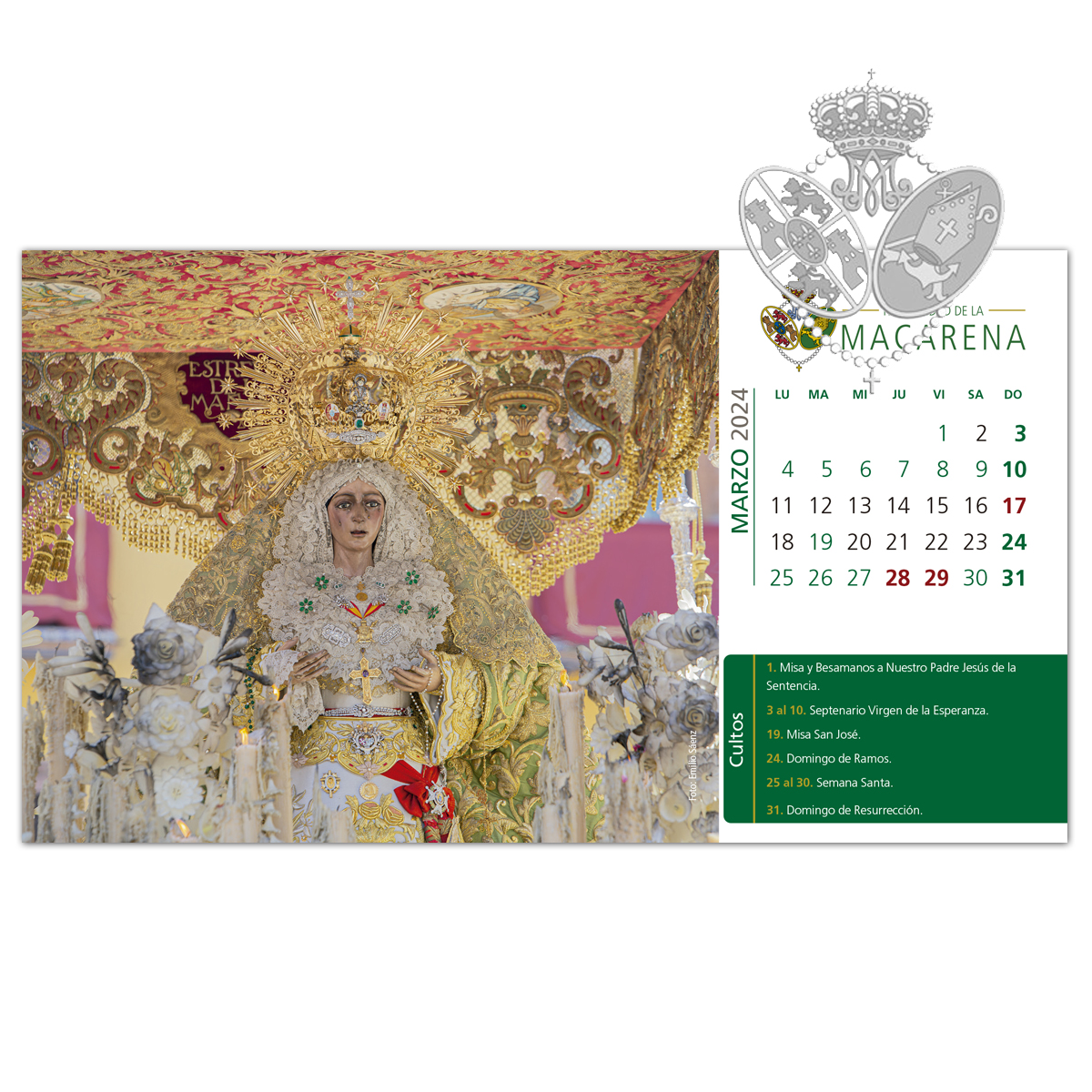 Calendario de Nevera 2024 - Tienda de la Hermandad de la Esperanza Macarena  de Sevilla