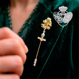 Alfiler Rosa de Oro Unisex