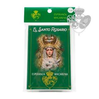 estuche santo rosario esperanza macarena con libreto y rosario verde