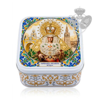 Caja metálica decorativa Esperanza Macarena estilo sevillano