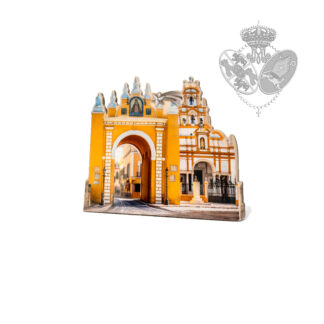 Figura Arco y Basílica de la Macarena en madera con belén macareno
