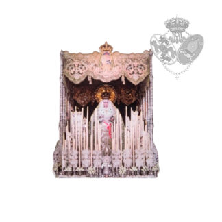 Imán Virgen Esperanza Macarena en su palio de madera DM 7x6 cm