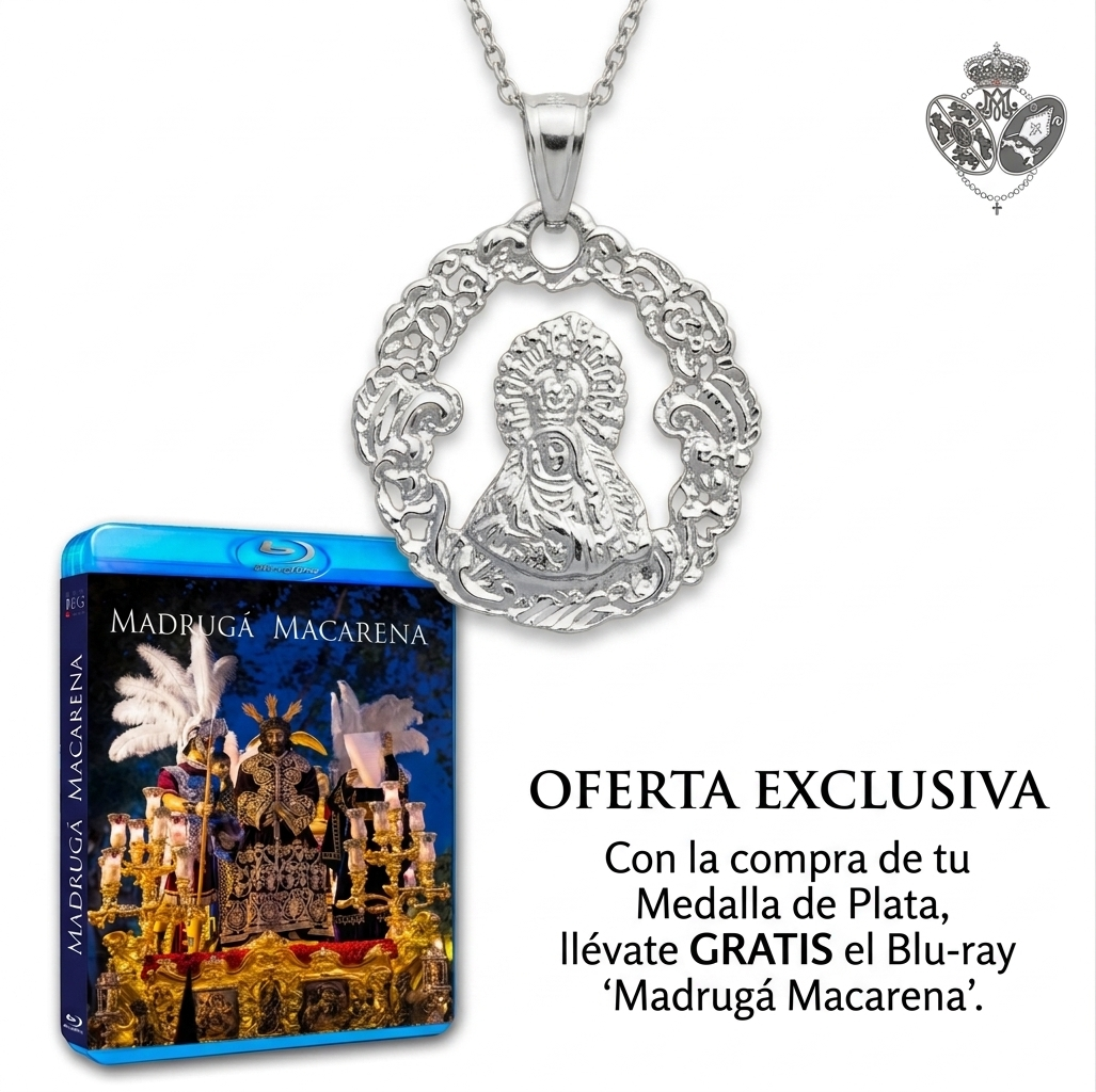 medalla esperanza macarena mas regalo de blue ray madruga macarena