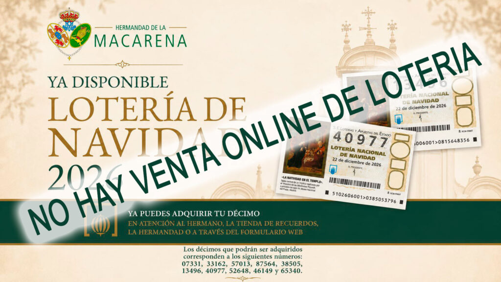 venta de loteria de navidad 2026 de la Hermandad de la Esperanza Macarena